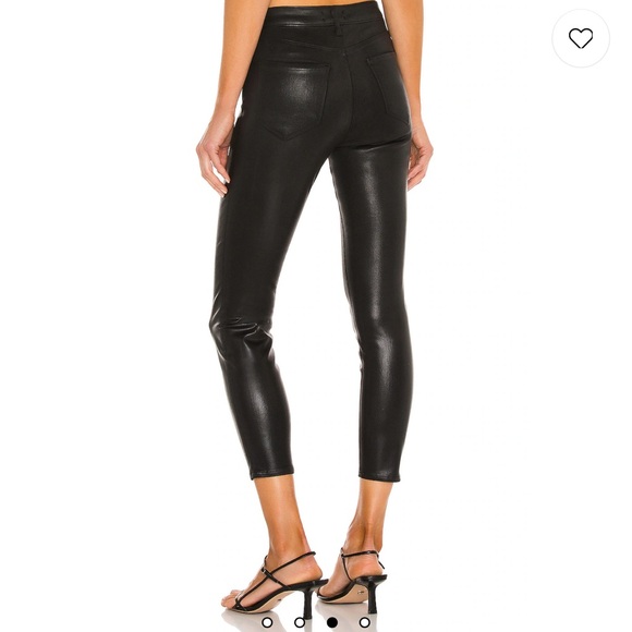 NEW L’AGENCE jeans Alexia high Rise crop Cigarette black coated jeans size 25 - Picture 2 of 16